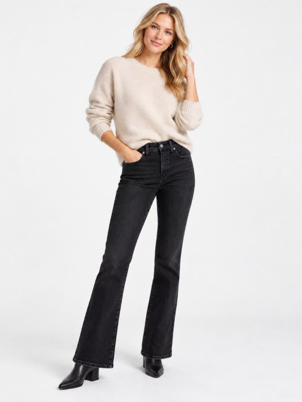 Madewell Mid-Rise Kick Out Jeans Women’s Size 28 Black Stretch Denim